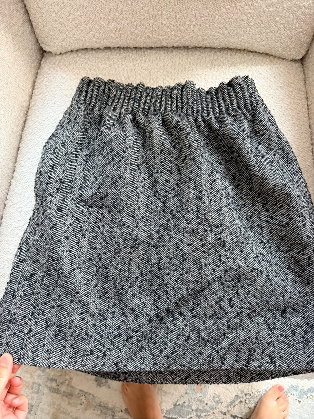 J. Crew Black & White Herringbone Mini Skirt